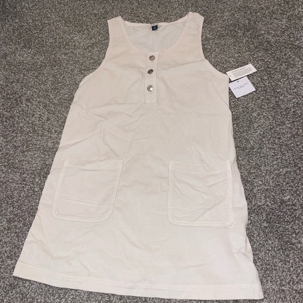 American Eagle Corduroy Dress Cream